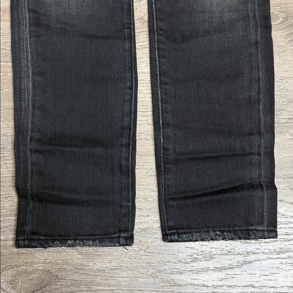 R13 Women’s Allison Mid-Rise Crop Skinny Jeans Distressed Black Shredded Sz 27 - Picture 7 of 13